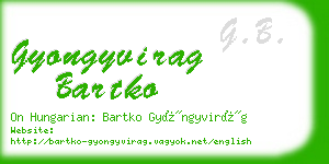gyongyvirag bartko business card